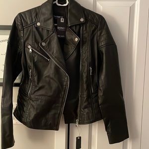 Barney's Originals Clara real leather jacket in black